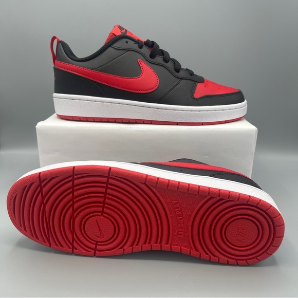Nike Court Borough Low 2 Big Girl' Shoes/color Black/White/University Red - Picture 15 of 17